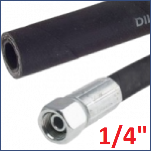 Haichy Hydraulic Hose Swivel Assembly – 1/4 Male NPT X Male NPT, 18 Long, 5800 PSI, Two-Layer Steel Wire Braid, Temp Range -40°F To 212°F